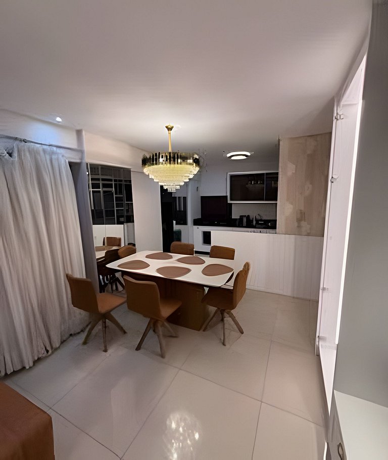 Apartamento 3 suítes Vista do Mar Com 2 Garagem